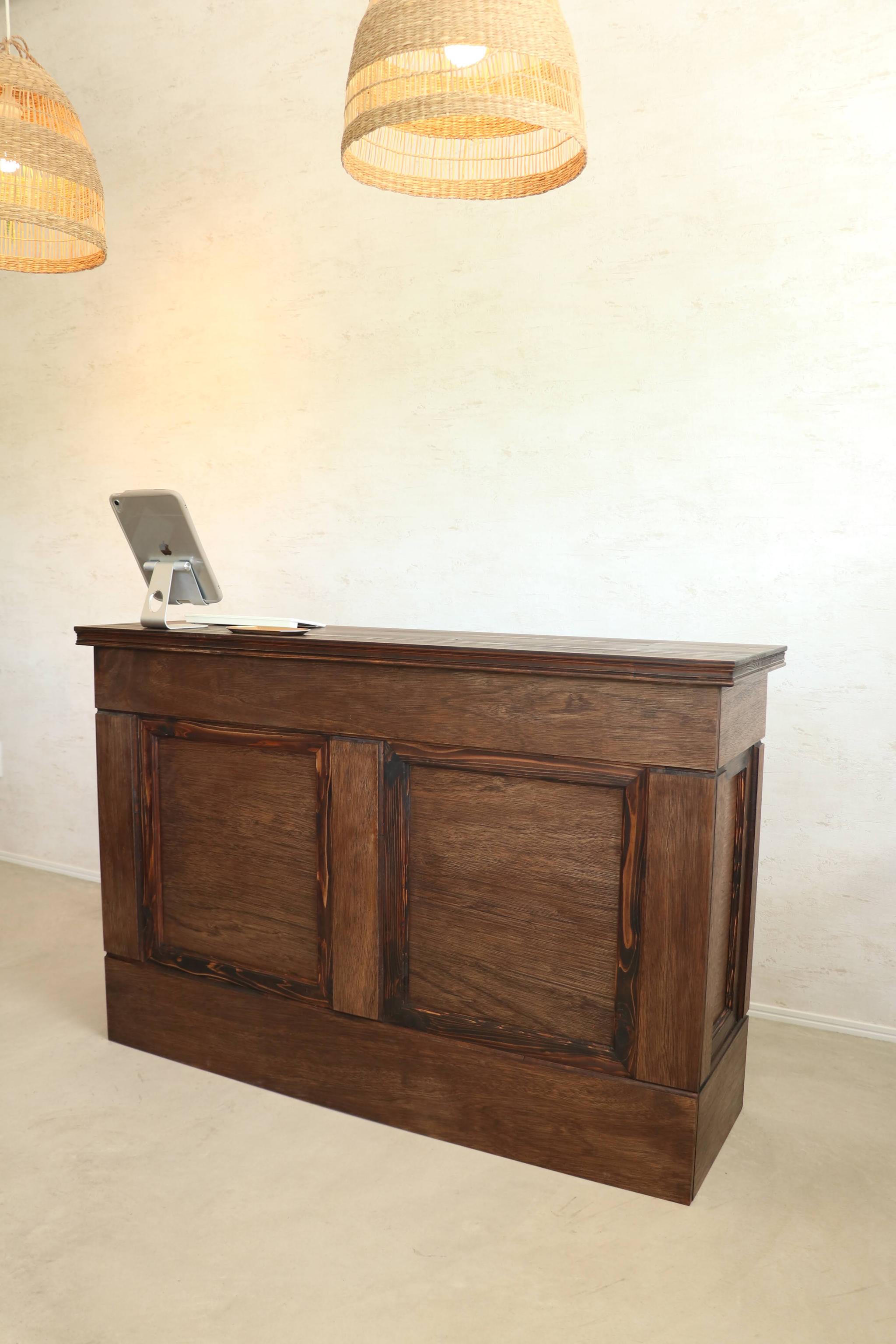 折畳みアンティークレジカウンター 折たたみテーブル プランツスタンド 水槽 商品ディスプレイ 店舗什器 マルシェ | 2枚目